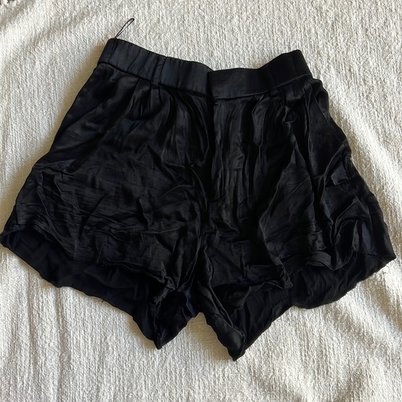black satin high waisted Zara shorts. worn once - Picture 2 of 4